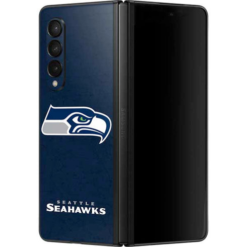 NFL Seattle Seahawks Distressed Galaxy Z Fold3 5G Skin